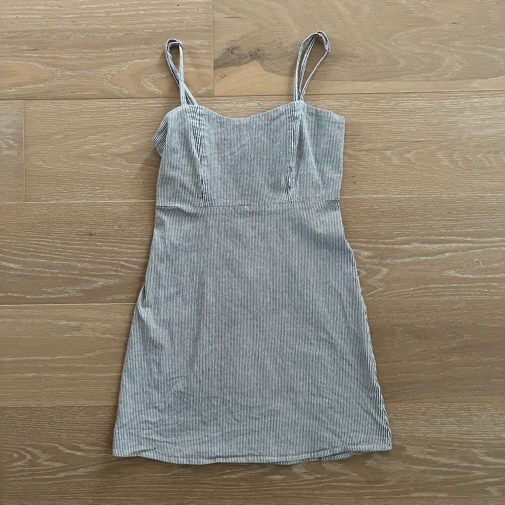 Brandy Melville Karla Striped Mini Dress Blue White One Size